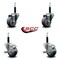 Service Caster 3'' Thermoplastic Rubber Wheel Swivel 3/4'' Expanding Stem Caster Set 2 Brakes, 4PK SCC-EX20S314-TPRB-2-TLB-2-34 - alternate 2